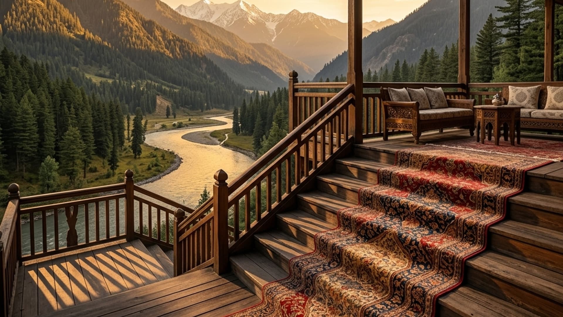Traditional Shalimar carpet pattern