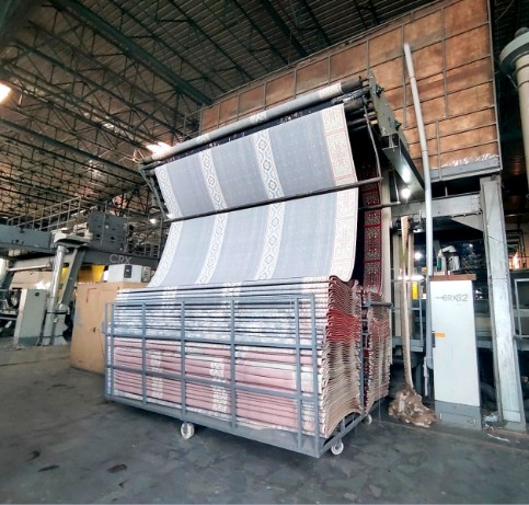 Carpets displayed at the Shalimar Carpets showroom