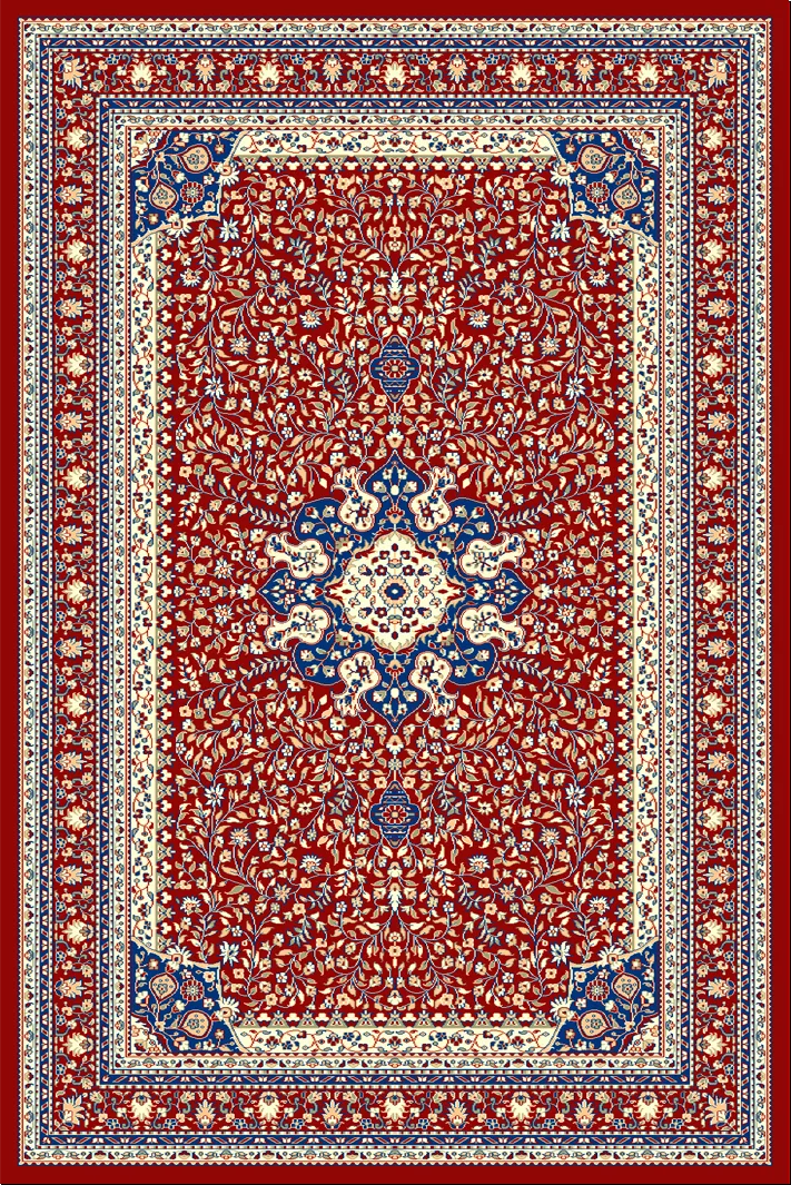 Full classic red medallion carpet